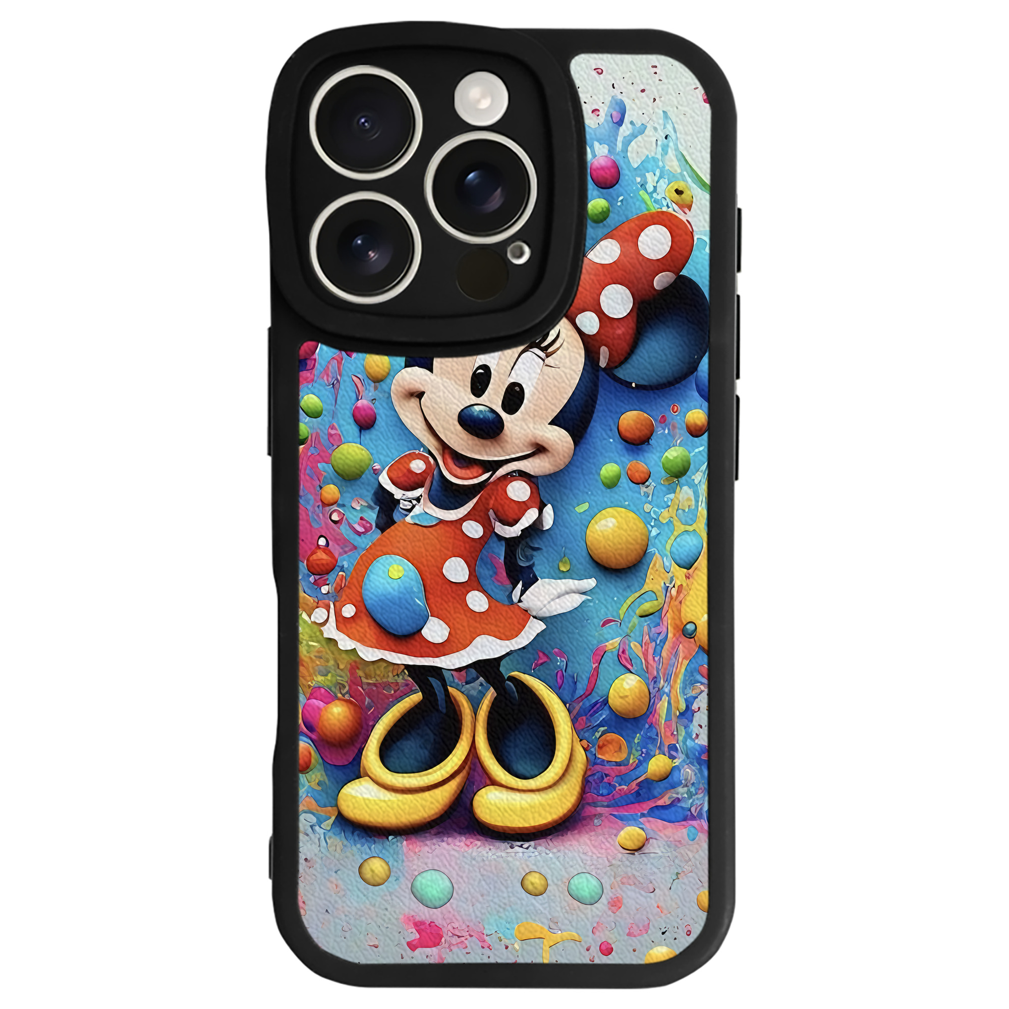 （画像用） ミッキーマウス Mickey Mouse 【iPhone 16シリーズ対応】シリコンスマホケース（レザー調） 材質：シリコン